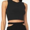 WeWoreWhat Black Muscle Rib Tank Tops
