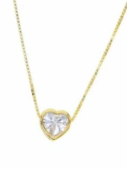 Sahira ACCESSORIES CZ Bezel Heart Necklace