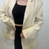 Beige Botany Hollis Cream Faux Leather Jacket