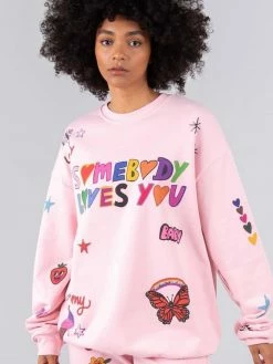 Mayfair Group Tops Somebody Loves You Sherbet Crewneck
