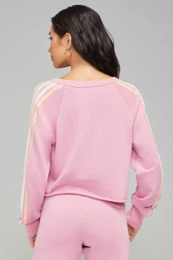 Wildfox Homestead Stripes World Tour Crop Sweatshirt Tops