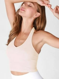 Nikibiki Kami Ribbed Halter Barely Nude Crop Top