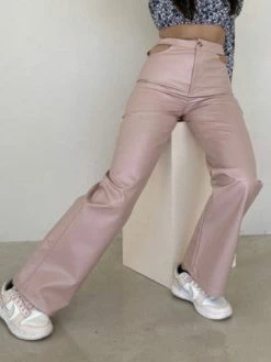 Bailey Rose Bottoms Miley Vegan Leather Blush Pant