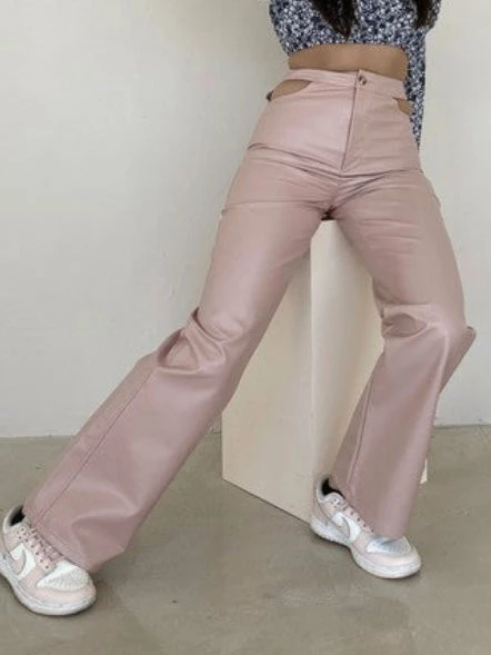 Bailey Rose Bottoms Miley Vegan Leather Blush Pant 3 Bailey Rose Bottoms Miley Vegan Leather Blush Pant