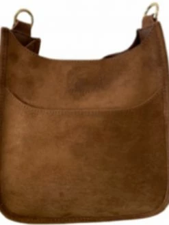 Ahdorned ACCESSORIES Chocolate Suede Classic Messenger Bag