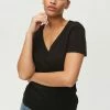 Michael Stars Nico Black Rib V-Neck Tee