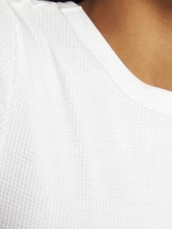 WeWoreWhat Cropped White Baby Tee Waffle Knit Tops