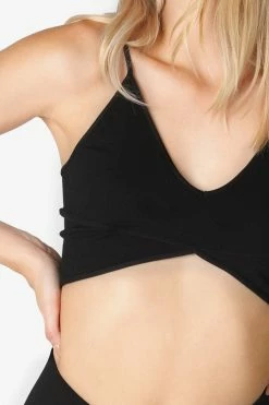 Nikibiki Ribbed Black Triangle Bra