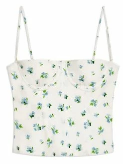 WeWoreWhat Ivory Floral Corset Tops