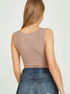 Vintage Havana Double Ring Ash Brown Tank Top Tops