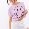 Le Lis Be Happy Lilac Crop Tee Tops 1 Le Lis Be Happy Lilac Crop Tee Tops