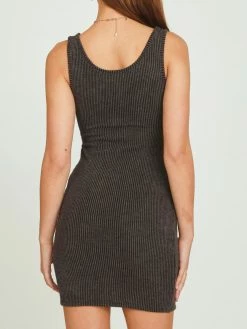 Vintage Havana Cutout Charcoal Dress