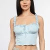 Tic Toc Kissy Blue Crop Top Tops