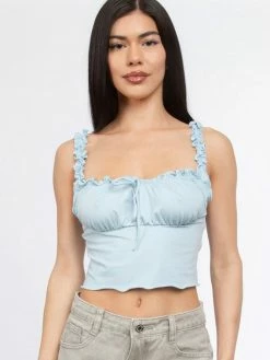 Tic Toc Kissy Blue Crop Top Tops