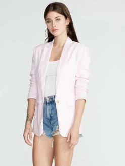 BB Dakota Linen On The Edge Pink Blazer Outerwear