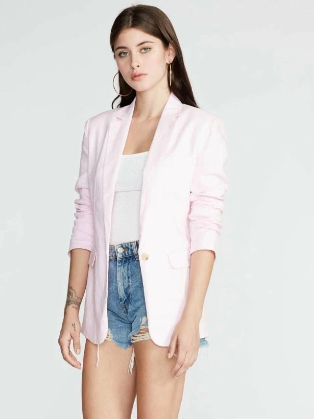 BB Dakota Linen On The Edge Pink Blazer Outerwear 3 BB Dakota Linen On The Edge Pink Blazer Outerwear