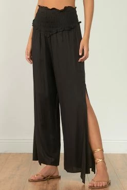 Elan Black Smocked Waist Wide Leg Pant 11 Elan Black Smocked Waist Wide Leg Pant