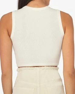 WeWoreWhat Ivory Muscle Rib Tank Tops