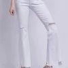 Flying Monkey Bottoms Hudson MR Distressed White Flare Jean