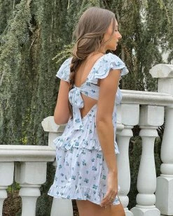 WeWoreWhat Flirty Ruffle Watercolor Ditsy Dress