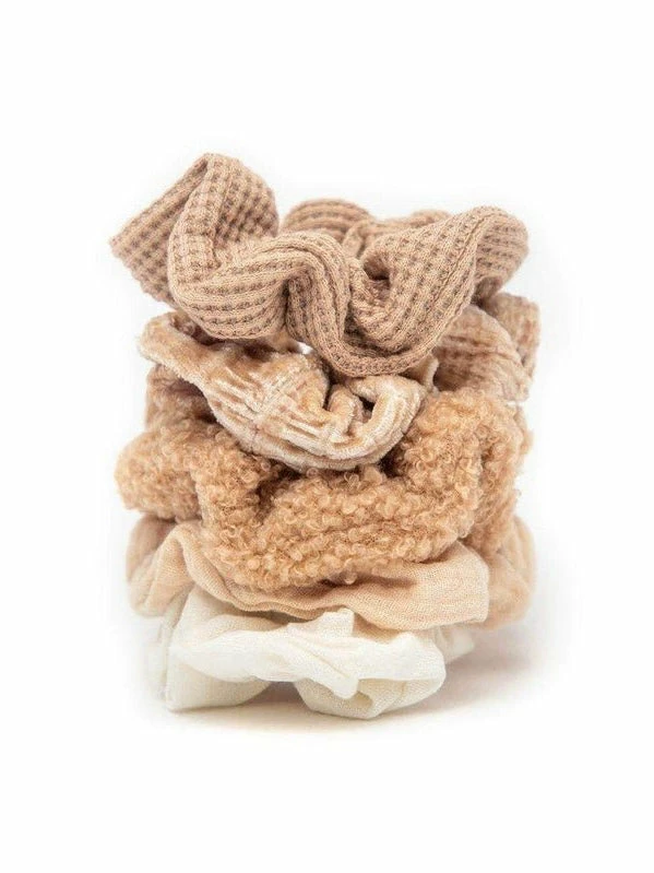 Kitsch Assorted Textured Sand 5-pack Scrunchie 3 Kitsch Assorted Textured Sand 5-pack Scrunchie