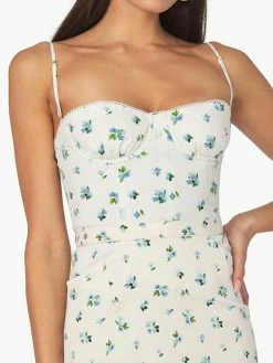 WeWoreWhat Ivory Floral Corset Tops