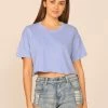 Vintage Havana Garment Dye Periwinkle Boxy Crop Top 2 Vintage Havana Garment Dye Periwinkle Boxy Crop Top