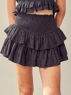 Miou Muse Bottoms Calliope Eyelet Black Skort
