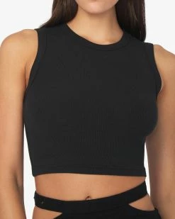 WeWoreWhat Black Muscle Rib Tank Tops 7 WeWoreWhat Black Muscle Rib Tank Tops