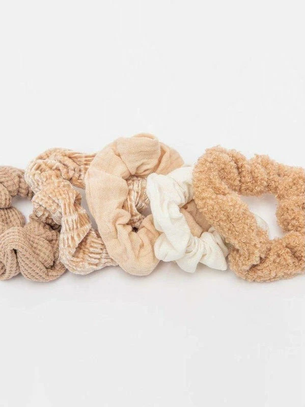 Kitsch Assorted Textured Sand 5-pack Scrunchie 8 Kitsch Assorted Textured Sand 5-pack Scrunchie