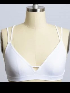 Leto Accessories Double Cross Strappy Back White Bralette Tops 12 Leto Accessories Double Cross Strappy Back White Bralette Tops