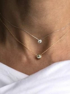 Sahira ACCESSORIES CZ Bezel Round Necklace