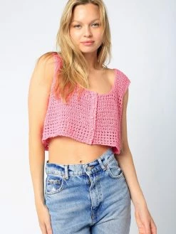 Olivaceous Sweet Thing Pink Sweater Knit Top