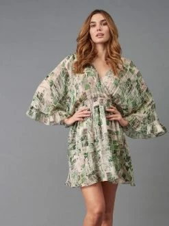 Lola & Sophie Olive Print Batwing Dress Dresses