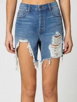 Hidden Jeans Bottoms Sofie 1 HR Heavy Distressed Mom Denim Short