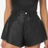 WeWoreWhat Bottoms Black Vegan Leather Flare Bell Short 2 WeWoreWhat Bottoms Black Vegan Leather Flare Bell Short