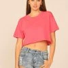Vintage Havana Garment Dye Red Boxy Crop Top Tops 1 Vintage Havana Garment Dye Red Boxy Crop Top Tops