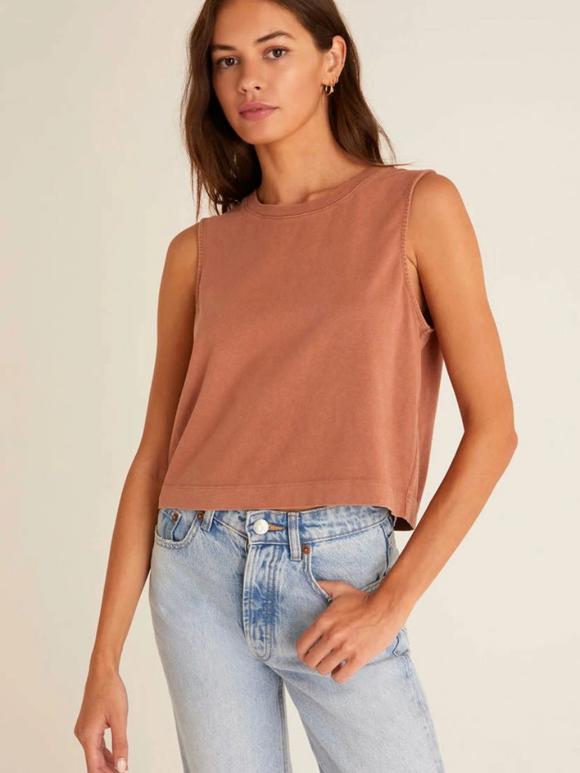 ZSupply Sloane Vintage Brown Jersey Muscle Tank Tops 3 ZSupply Sloane Vintage Brown Jersey Muscle Tank Tops