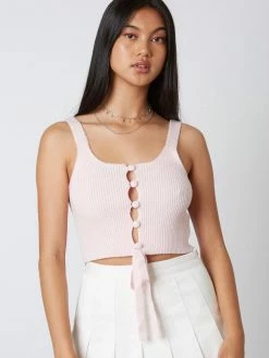 Cotton Candy Brielle Baby Pink Rib Knit Top Tops