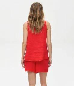 Michael Stars Tops Tammy Gauze Salsa Tank