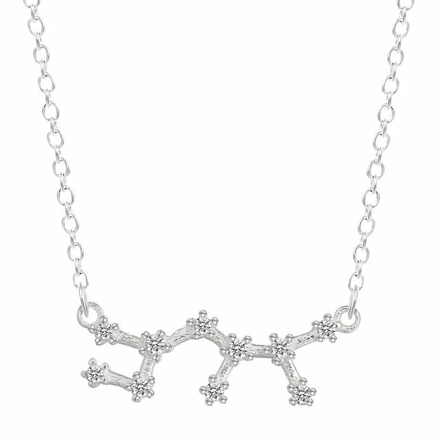 Rae & Jade Zodiac Written In The Stars Sterling Silver Necklace 14 Rae & Jade Zodiac Written In The Stars Sterling Silver Necklace