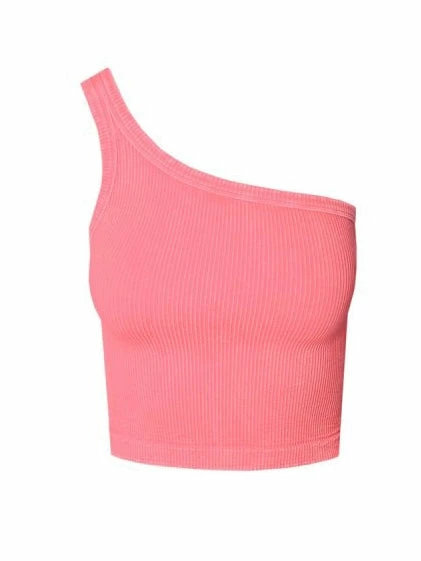 Nikibiki Tops Junie One Shoulder Vintage Bubble Gum 4 Nikibiki Tops Junie One Shoulder Vintage Bubble Gum