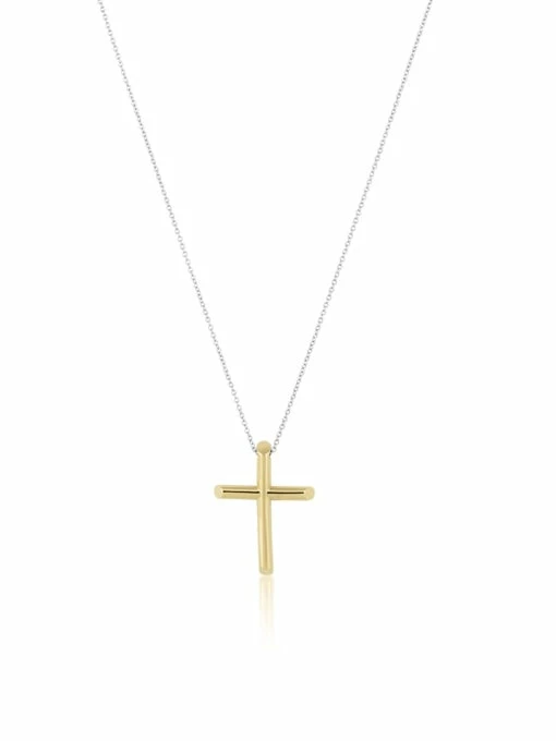Sahira ACCESSORIES Two Tone Cross Necklace 3 Sahira ACCESSORIES Two Tone Cross Necklace
