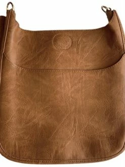 Ahdorned Vegan Leather Classic Camel Messenger Bag ACCESSORIES