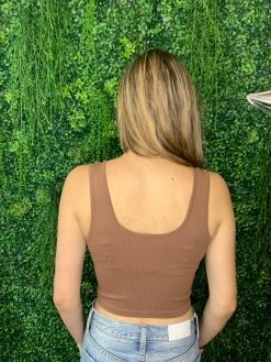 Suzette Ribbed V-Neck Milk Chocolate Brami