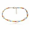 ACCITY Trendy Flower Red Multi Color Bead Necklace ACCESSORIES