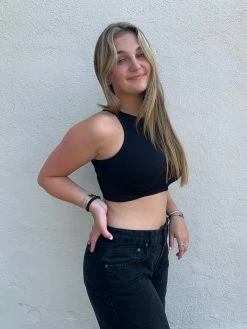 Suzette Ribbed Black Halter Crop Top 7 Suzette Ribbed Black Halter Crop Top