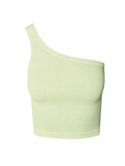 Nikibiki Tops Junie One Shoulder Vintage Basil 3 Nikibiki Tops Junie One Shoulder Vintage Basil