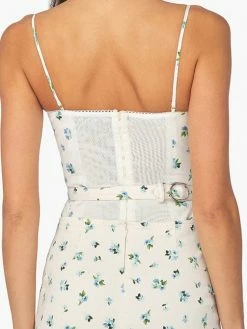 WeWoreWhat Ivory Floral Corset Tops