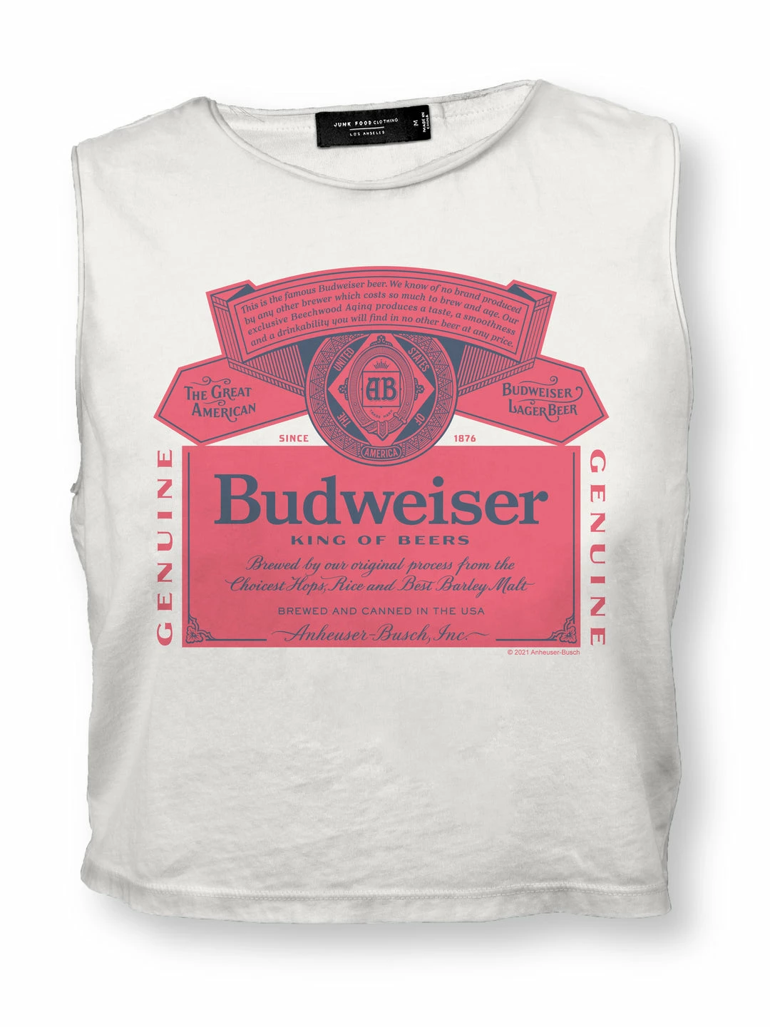 Junk Food Athleisure Budweiser Label Tank 3 Junk Food Athleisure Budweiser Label Tank